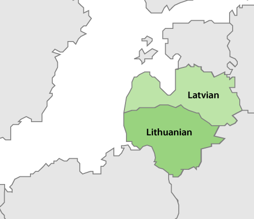 Karte baltische Sprachen